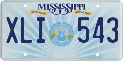 MS license plate XLI543