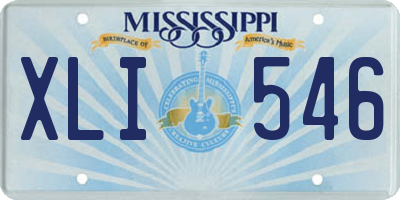 MS license plate XLI546
