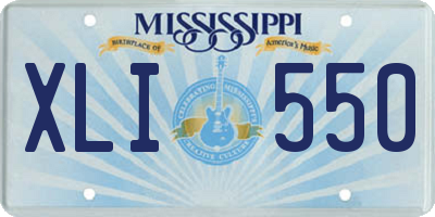 MS license plate XLI550
