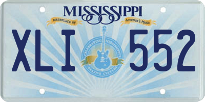 MS license plate XLI552
