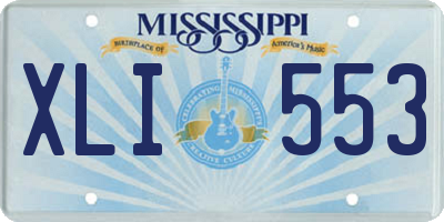 MS license plate XLI553