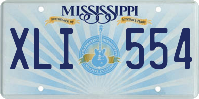 MS license plate XLI554