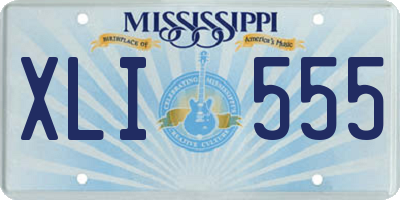 MS license plate XLI555