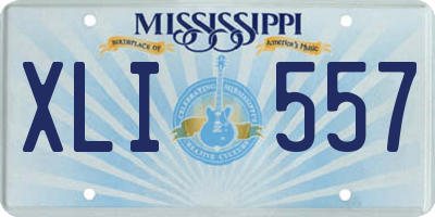 MS license plate XLI557