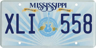 MS license plate XLI558