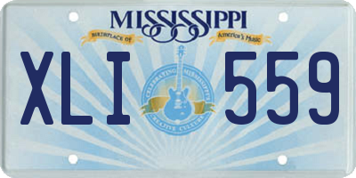 MS license plate XLI559