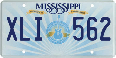 MS license plate XLI562