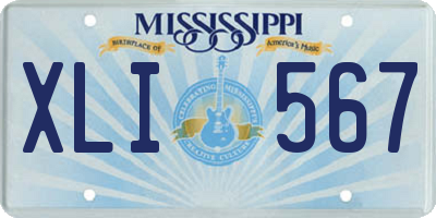 MS license plate XLI567