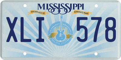 MS license plate XLI578