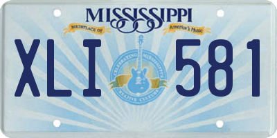 MS license plate XLI581