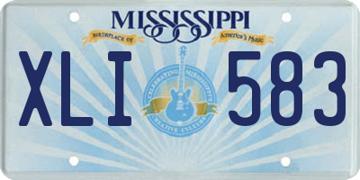 MS license plate XLI583