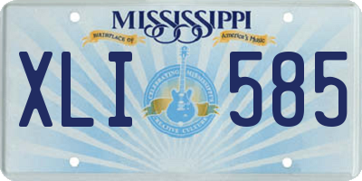 MS license plate XLI585