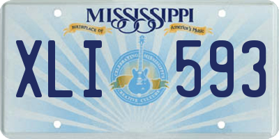 MS license plate XLI593