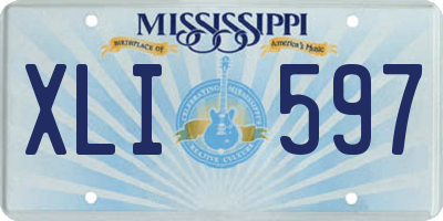 MS license plate XLI597