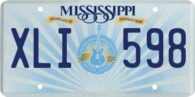 MS license plate XLI598