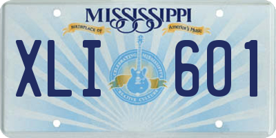 MS license plate XLI601