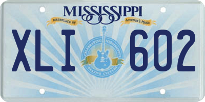 MS license plate XLI602