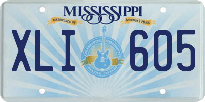 MS license plate XLI605
