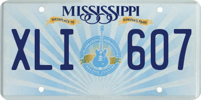 MS license plate XLI607