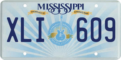 MS license plate XLI609