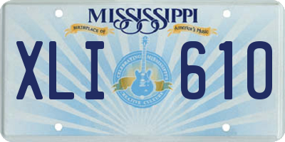 MS license plate XLI610