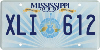 MS license plate XLI612