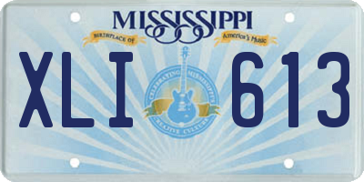 MS license plate XLI613
