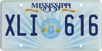MS license plate XLI616
