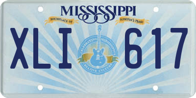 MS license plate XLI617
