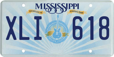 MS license plate XLI618
