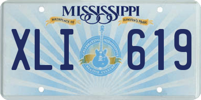 MS license plate XLI619