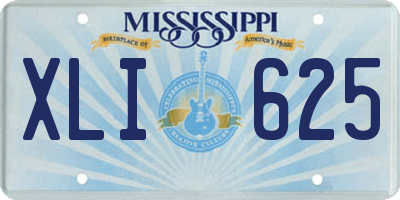 MS license plate XLI625