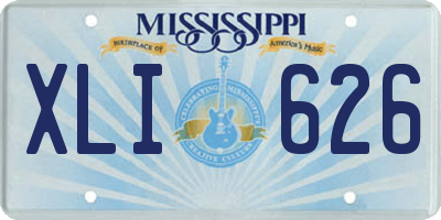 MS license plate XLI626