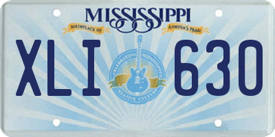 MS license plate XLI630