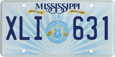MS license plate XLI631
