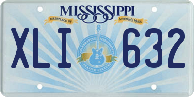 MS license plate XLI632