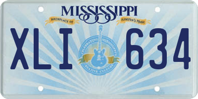 MS license plate XLI634