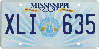 MS license plate XLI635