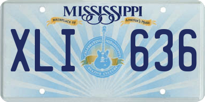 MS license plate XLI636