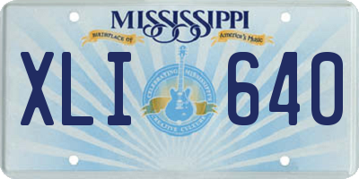 MS license plate XLI640