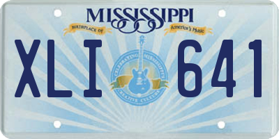 MS license plate XLI641