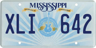MS license plate XLI642