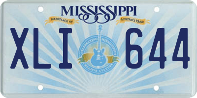 MS license plate XLI644