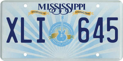 MS license plate XLI645