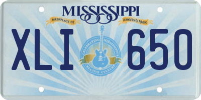 MS license plate XLI650
