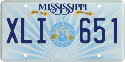 MS license plate XLI651