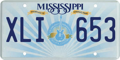 MS license plate XLI653