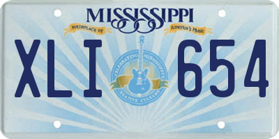 MS license plate XLI654