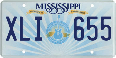 MS license plate XLI655