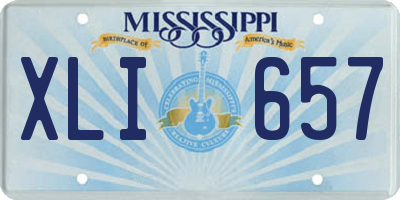 MS license plate XLI657